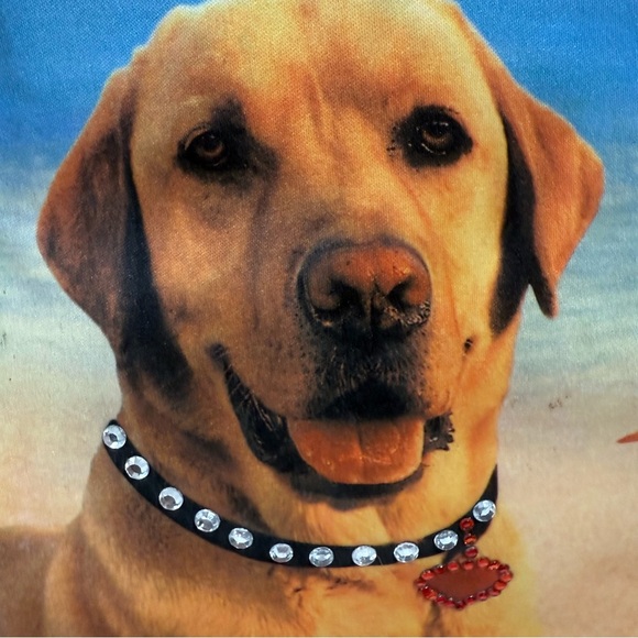 Chic Beach Scene Shoulder Bag with Dog Print - Picture 9 of 10